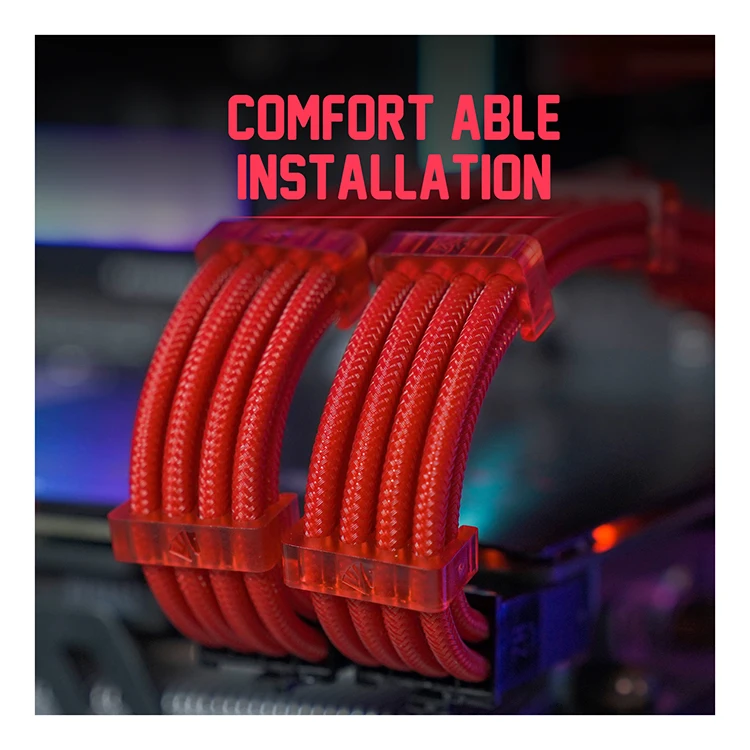 Factory Promotional High Quality Long Life Gpu 8pin 12pin 24pin Cable Comb Easy To Store Semi-Transparent Red Pc Cable Comb