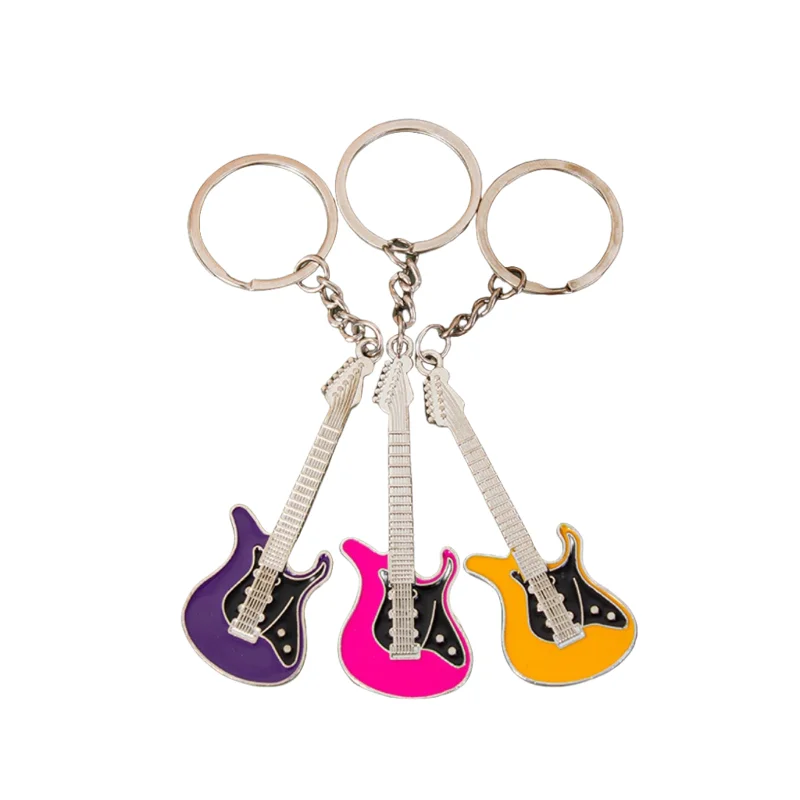 Music promotions Advertising Giveaways Creative little gift Polished guitar metal key ring