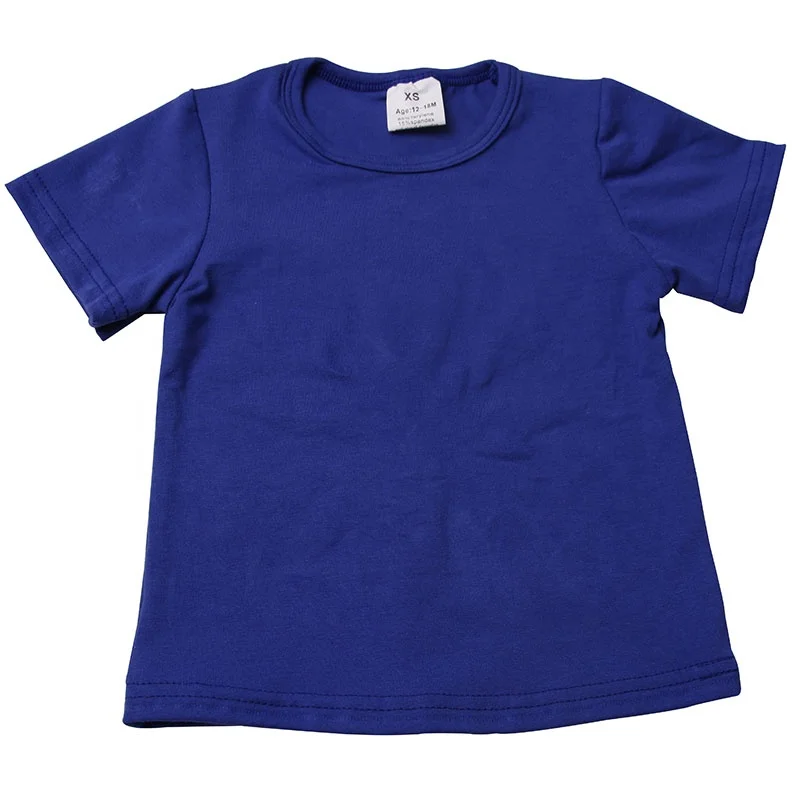 Blue 100% Cotton  Kids T Shirts Short Sleeves Summer Kids Clothing Back To School Girls Clothing Casual Baby Shirts For Boys