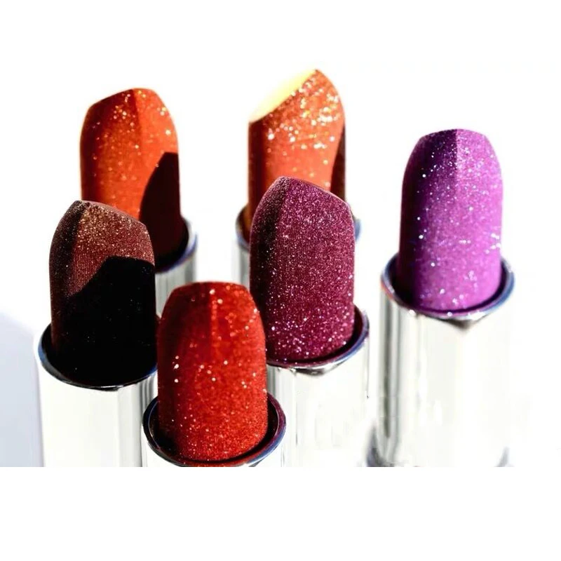 Hot Selling Makeup Pink Red Waterproof Glitter Matte Lipstick With Private Label