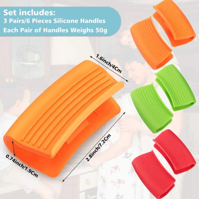 2022 New Arrival Pot Holder Handle Covers Heat Resistant Pots Pans Removable Handles Cover Silicone Hot Handle Holder