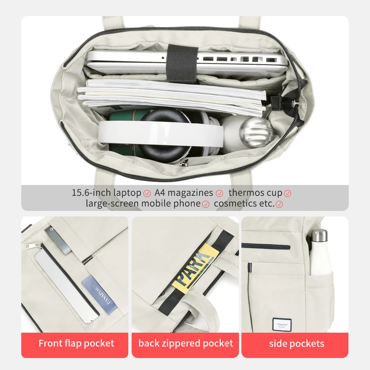 Tigernu T-S8632 Waterproof New Fashion Multipurpose Usb Charging Female Computer Bag Laptop Backpack for