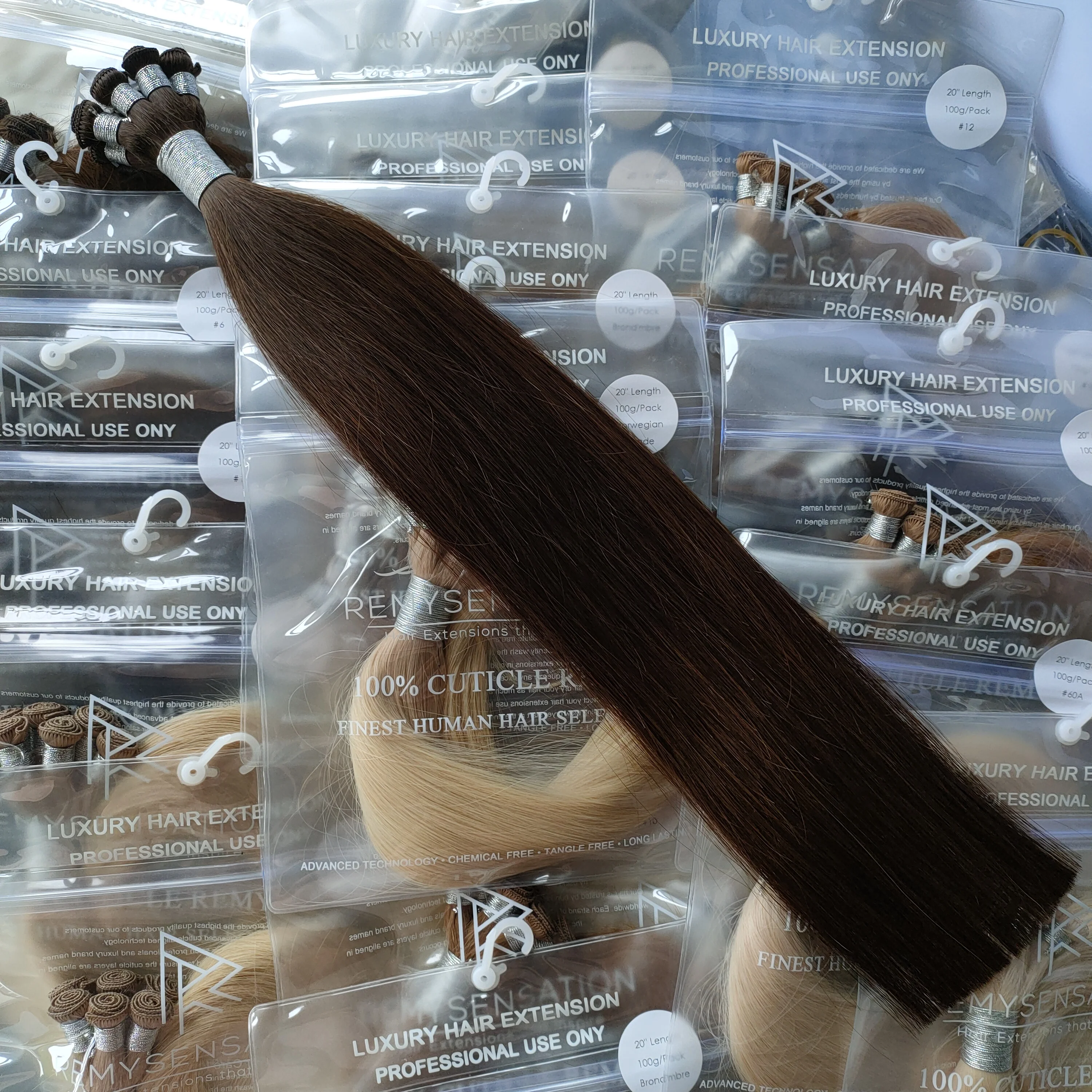 Wholesale  Russian Remy Hair Extensions Double Drawn Hair Weft