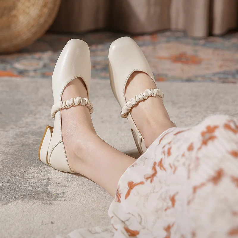 2021 винтажные Туфли Мэри Джейн во французском стиле элегантные однотонные лоферы с квадратным носком