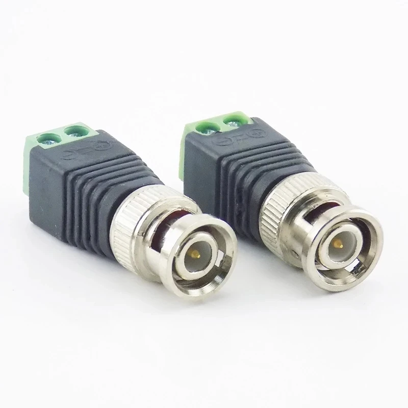 Coax CAT5 BNC Male Connector Plug DC Adapter Balun Connector for CCTV Camera Security System Surveillance Accessories
