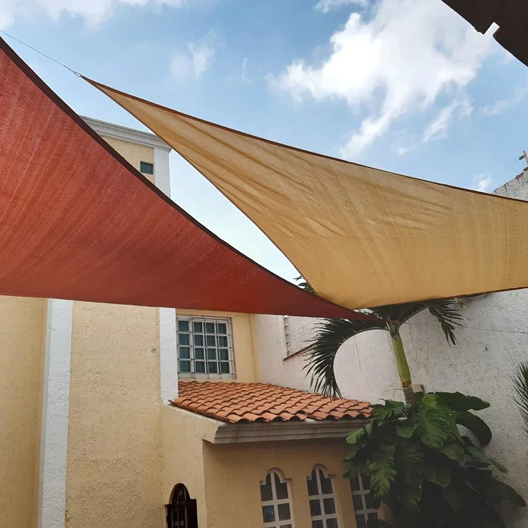 Custom Size Color Durable Stabilized Plastic Hdpe Triangle Patios Pool Car Parking Sun Uv Shade Protection Net Sails For Outdoor