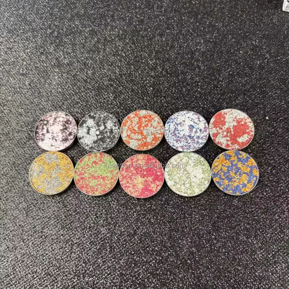 Custom Logo Vegan Multi Chrome Duochrome Eye Shadow Mixed Shimmer Glitter Eyeshadow