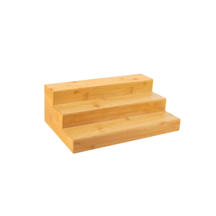 Cabinet 3 Tier Counter Top Step Spice Shelf Custom Bamboo Spice Rack Organizer