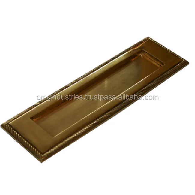 OMG Industries Letter Plate Polished Brass 258mm X 79mm Cast Iron Black Antique Letter Plate for Door Usage from Trusted Seller