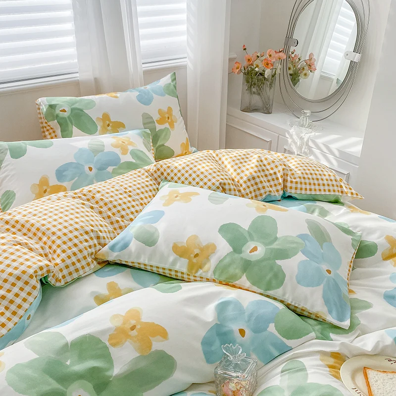 128*68 Density 100% Quilt Sheet Set Printed Style Bedding Bed Hat Four-piece Set 10 Cotton Quality Simple 40 Animal Disposable