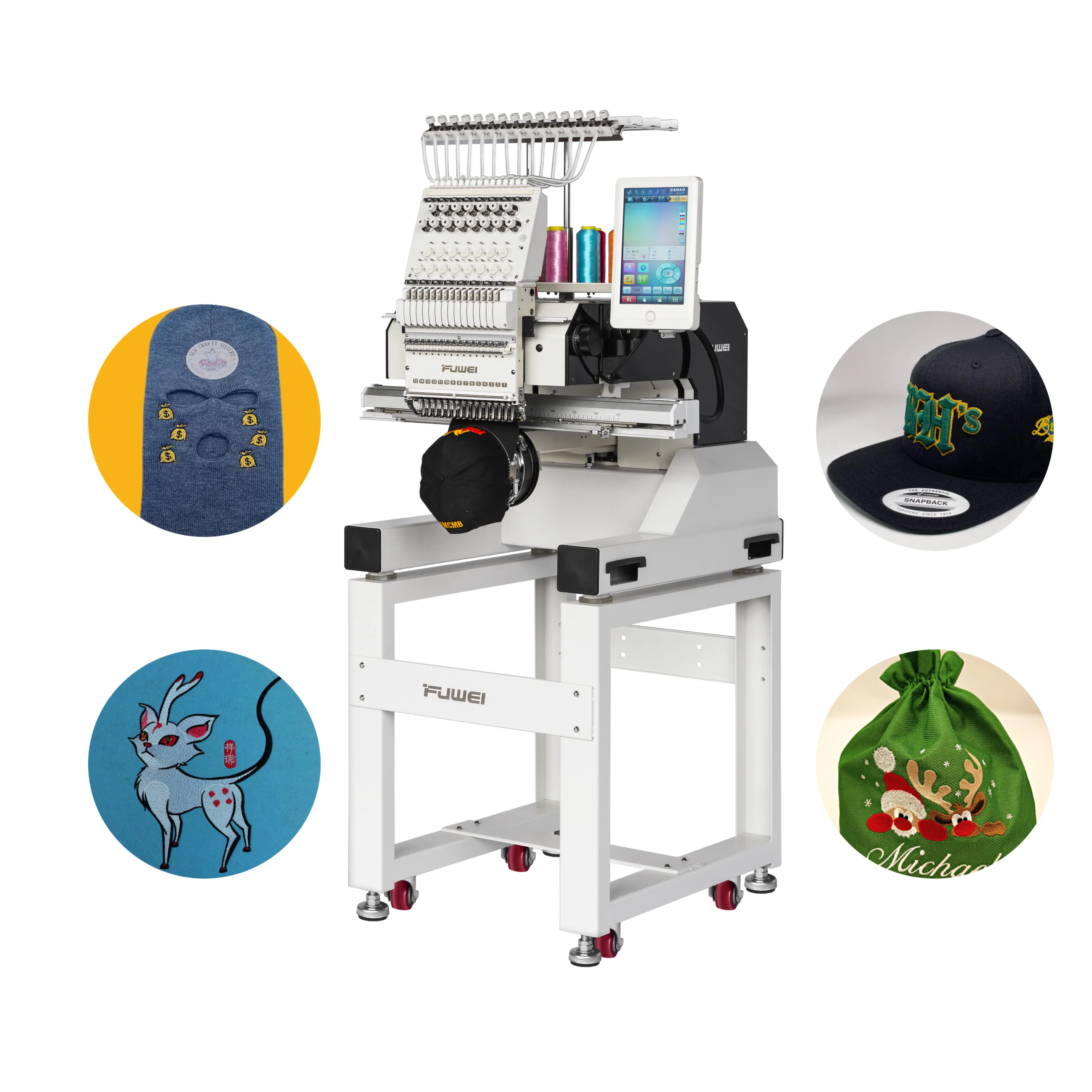 FUWEI computerized single head 400x600 textile machinery janome embroidery machine for sale 1201 1501