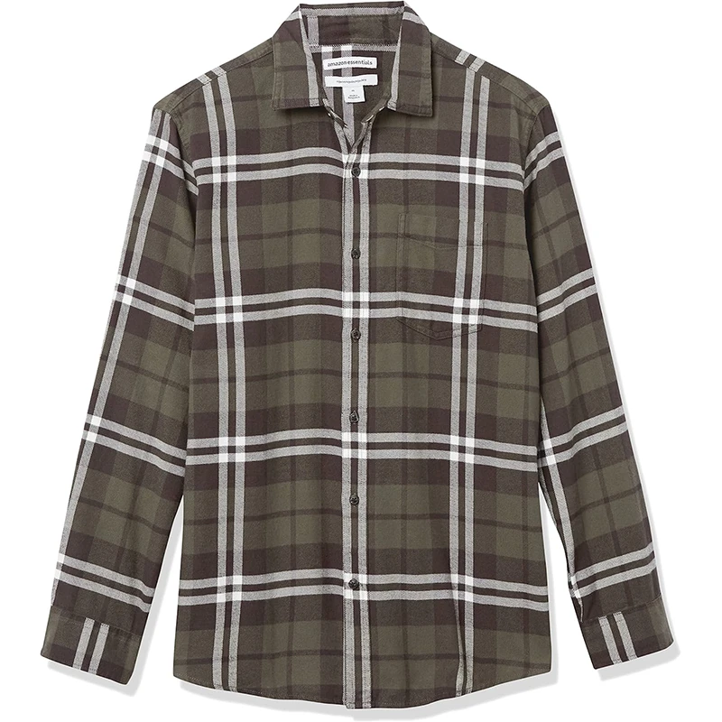 2023 Heavyweight Fleece Shirts Plaid Button Mens Plaid Jacket Fleece Lined Flannel Shirt Men