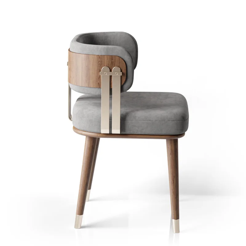 Indoor Modern Luxury Hotel Room 4 Chairs Set Fabric Dinning Wood Chairs Furniture Nordic Style Dining Chair For Restaurant