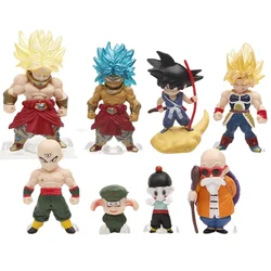 Wholesale 8pcs/set DBZ Broly figure 8 figures in cartoon pvc anime DBZ goku toy figure for decoration