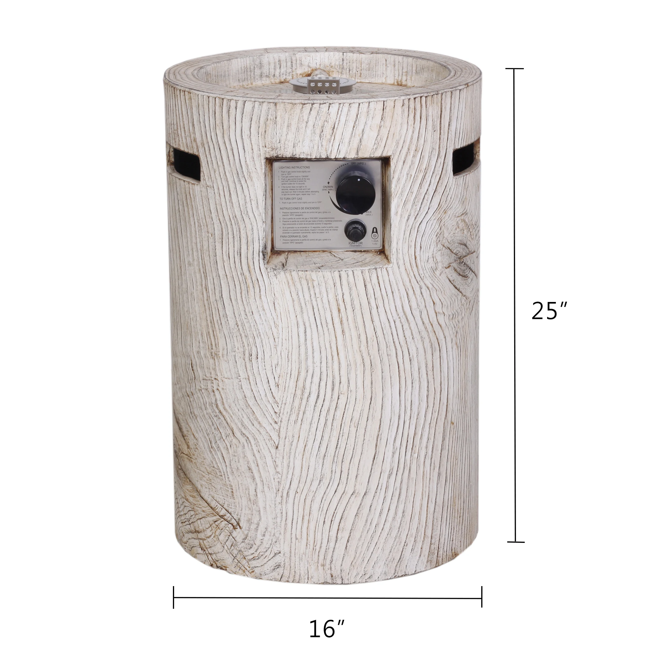 Adjustable Flame Propane Gas firepit bowl bbq table steel outdoor stone fire pit