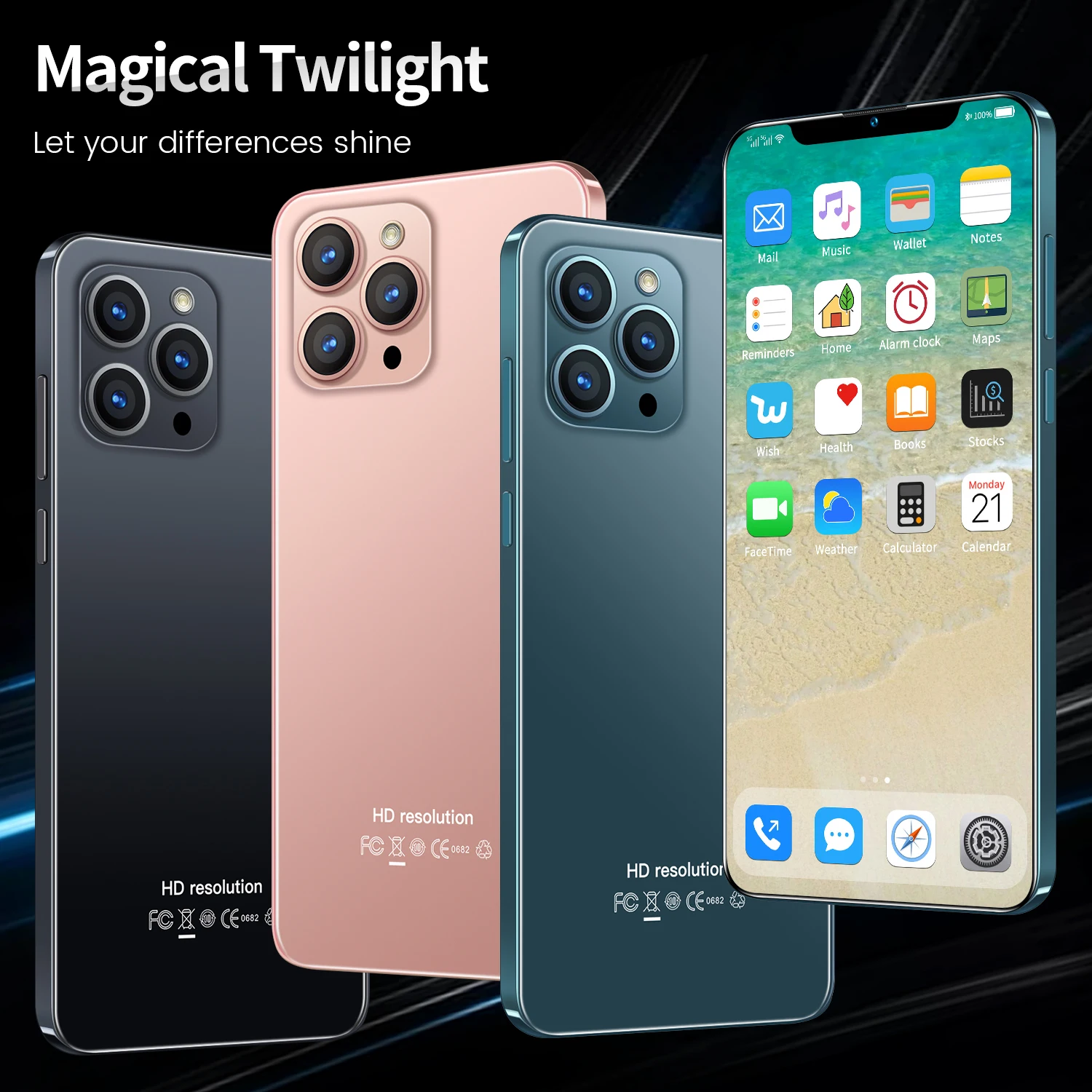 Hot selling cheap 6.3 inch i12 Pro max Android 3 sim card smartphone