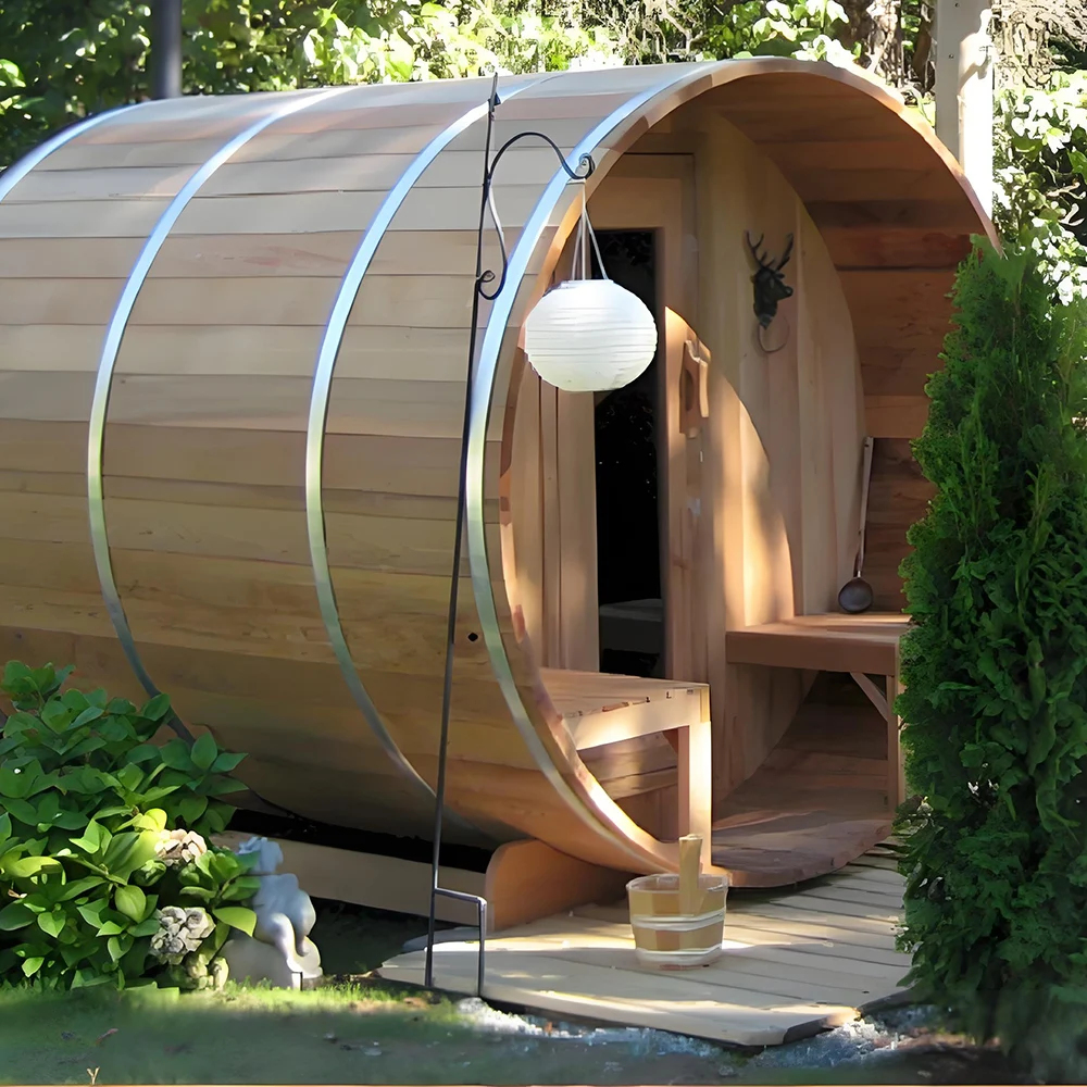 Sauna manufacturers sell wooden outdoor steam sauna barrels sauna wood