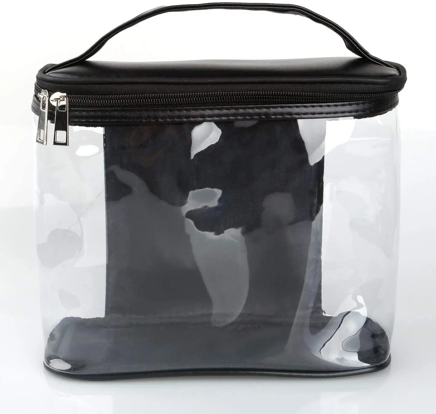 Heavy Duty Leak Proof Clear Travel Bags for Toiletries Transparent Makeup Cosmetic Bag with Zipper and Handle