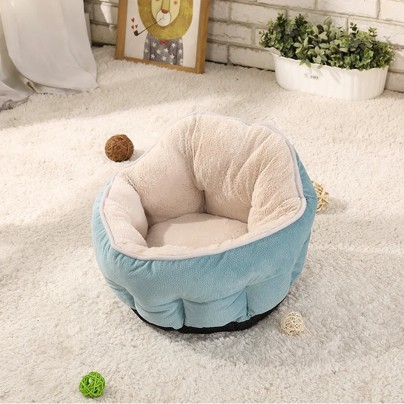 waterproof pet luxury design white plush pet domed beds couch with cover blanket