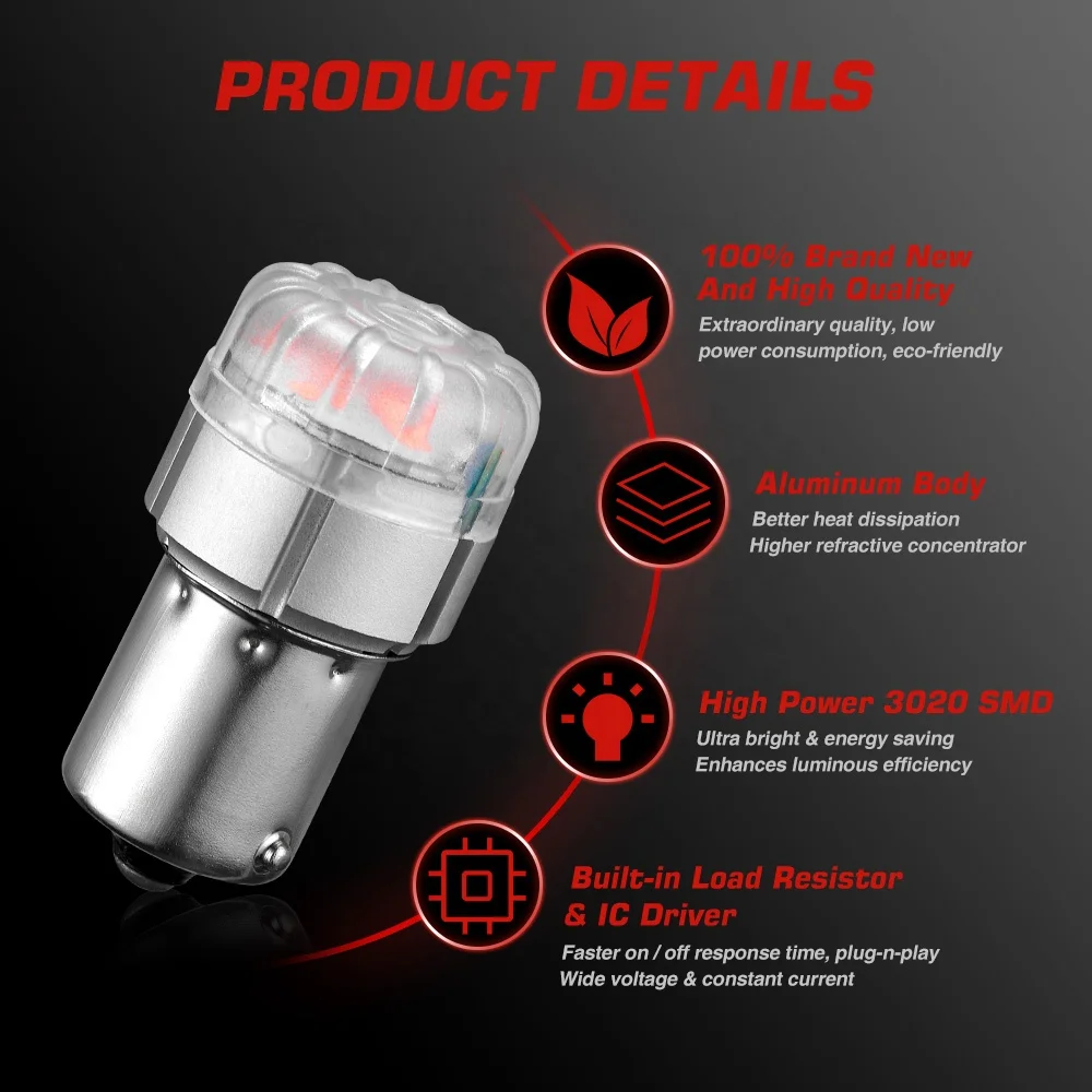 Novsight 12V 1W Super Bright Led Brake Light Bulb Car Backup Reverse Lamp T15 T20 3157 1156 1157 Turn Signal Light
