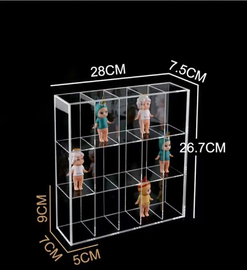 Spring Sgn Dustproof Pop Mart Blind Box Series Mini Figures Acrylic Display Rack Organizer Storage Box for Toy Collection