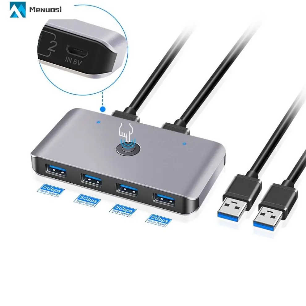 Rocketek rapid 2 в 4 выхода USB 3,0 KVM переключатель 5V TVcro usb alutvum usb переключатель