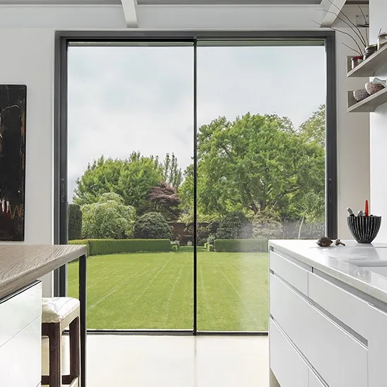 Patio exterior aluminium sliding accordion folding metal frame glassdouble wrought iron outdoor  door Aluminum Exterior Door