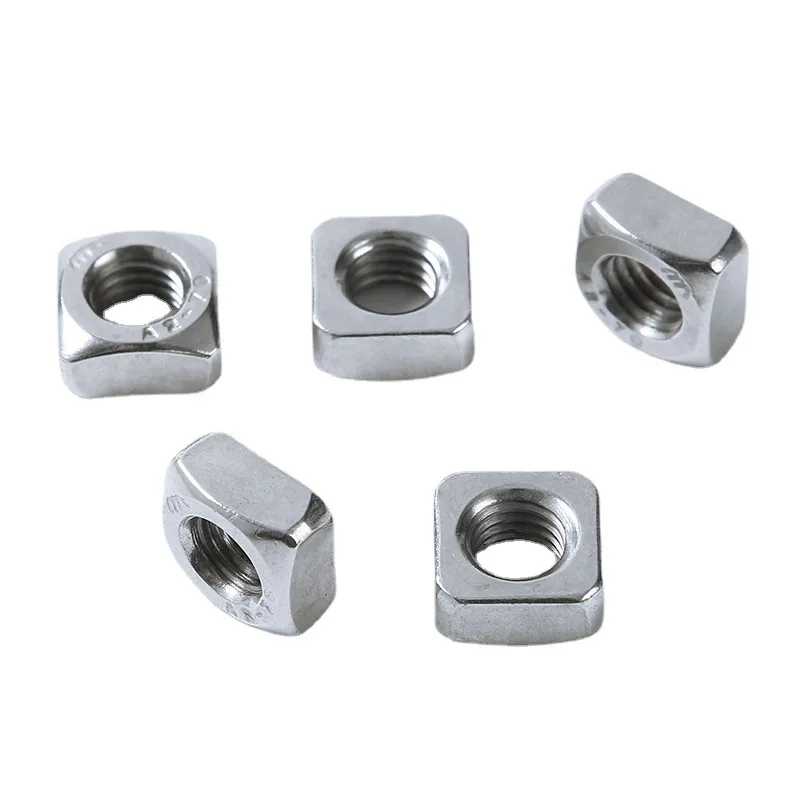 Stainless steel 304 316 plain square nut m3 metric zinc plated galvanized square nuts din 571