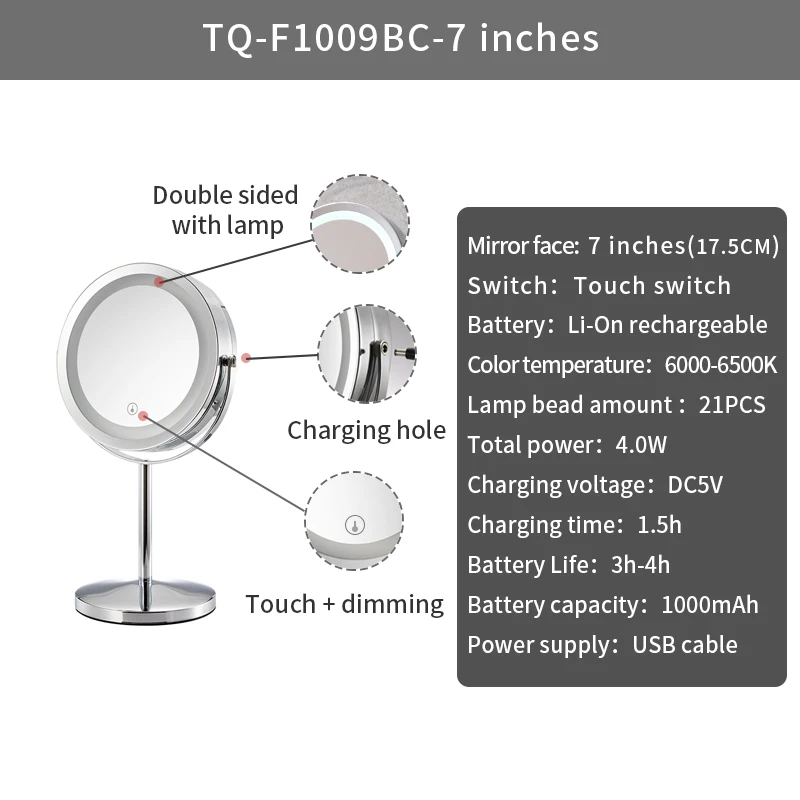 Небольшой светодиодный освещенные косметическое зеркало подарок ванная комната 10x увеличительное Круглый для