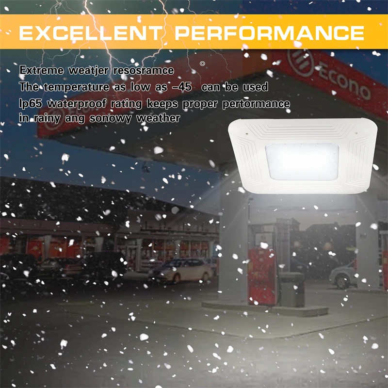 US Stock High Power IP65 Waterproof Industry Gas Station 150w Led Canopy Light