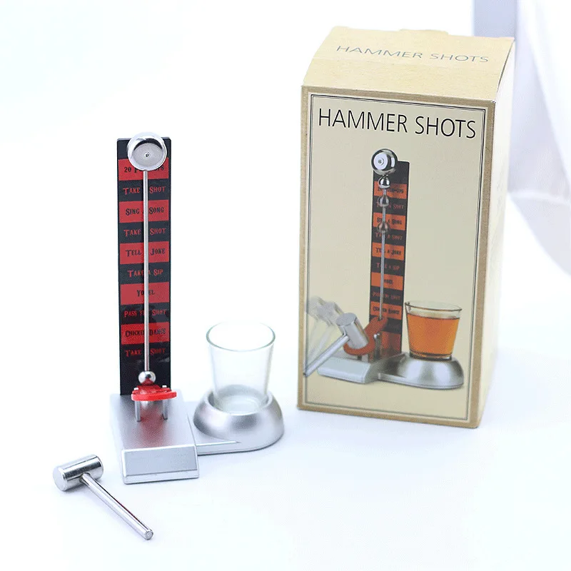 Fancy glass cup hammer shots drinking game set entertainment party pub drinking game shot for adults