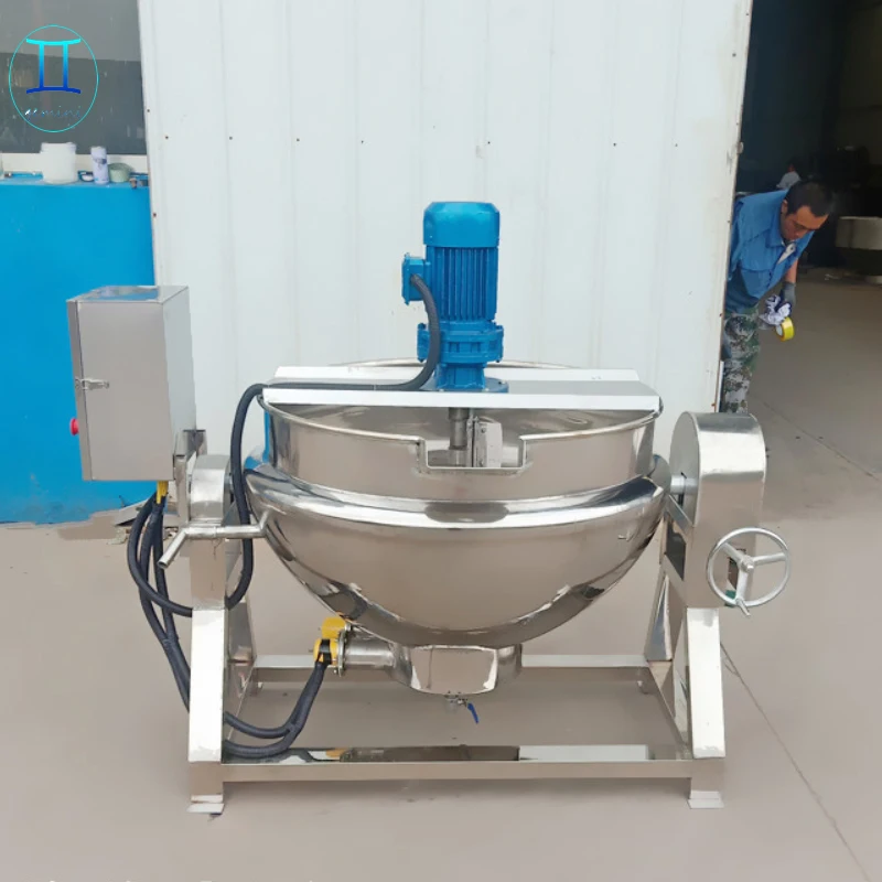 Stainless steel heating cooking boiler paste 100L 200L 300 liters jacketed kettle steam