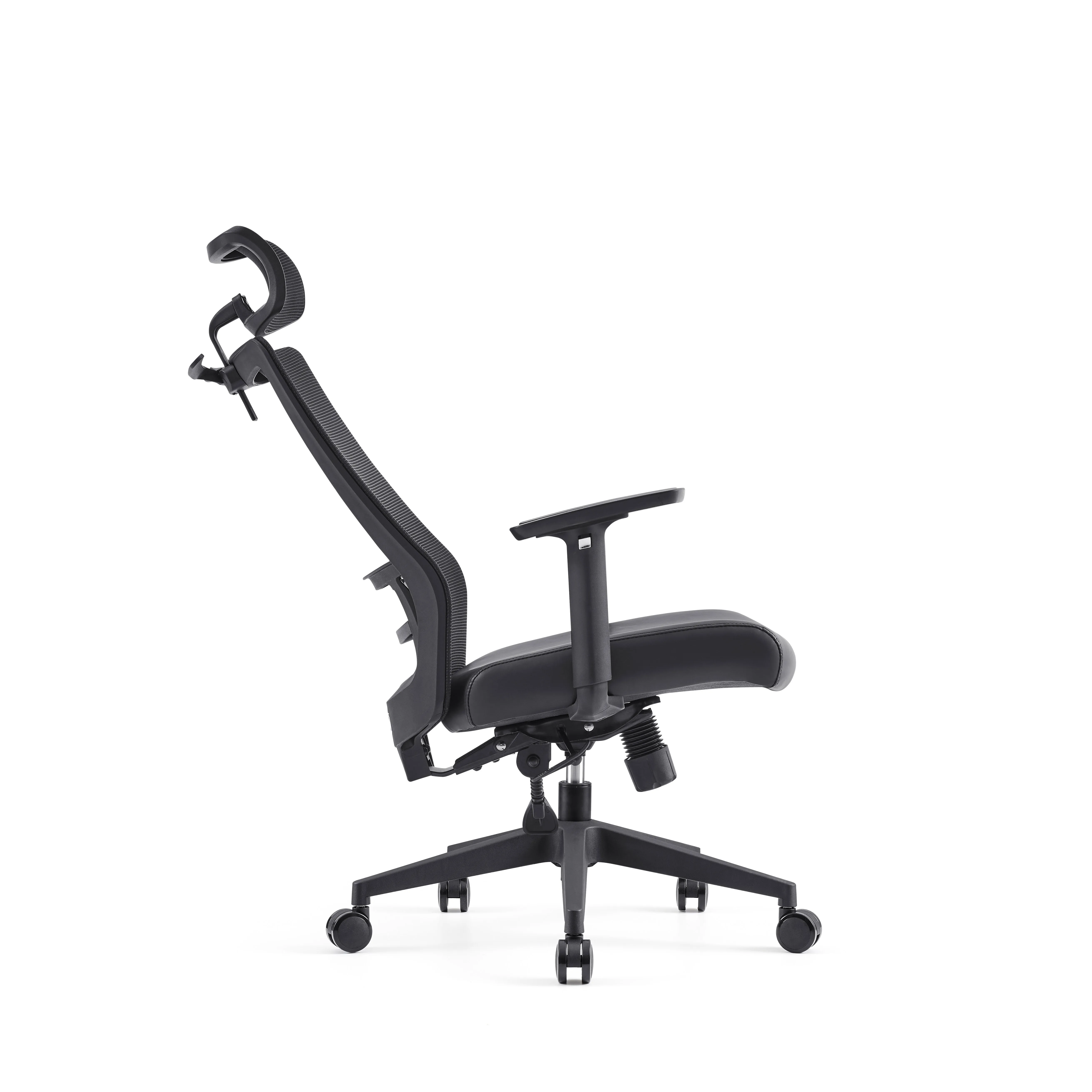 Modern Lift Office Chair Ergonomic Swivel Design Adjustable Headrest Mesh Fabric Aluminum Metal Recliner Home Office