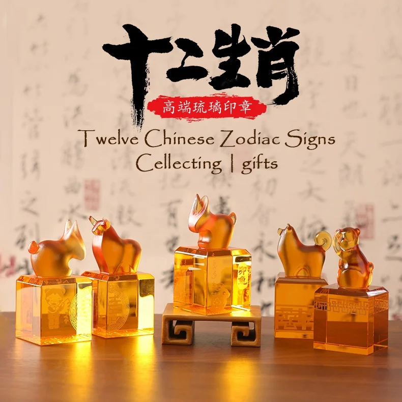 Jadevertu color glaze liuli souvenir tiger crystal decoration tiger glass decoration pet souvenir