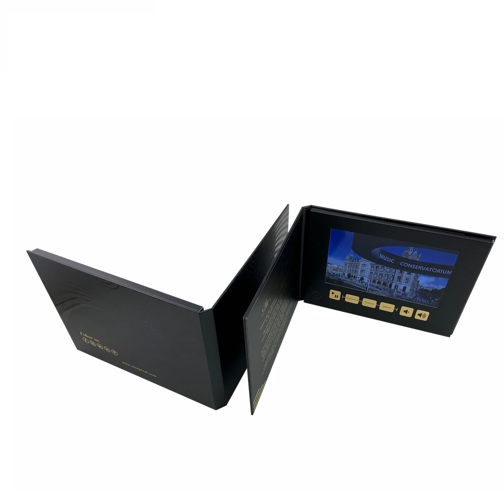 Promotional 7 Inch Lcd Screen Book Video Brochure A4 Video Greeting  Paper Card For Marketing Advertising Business