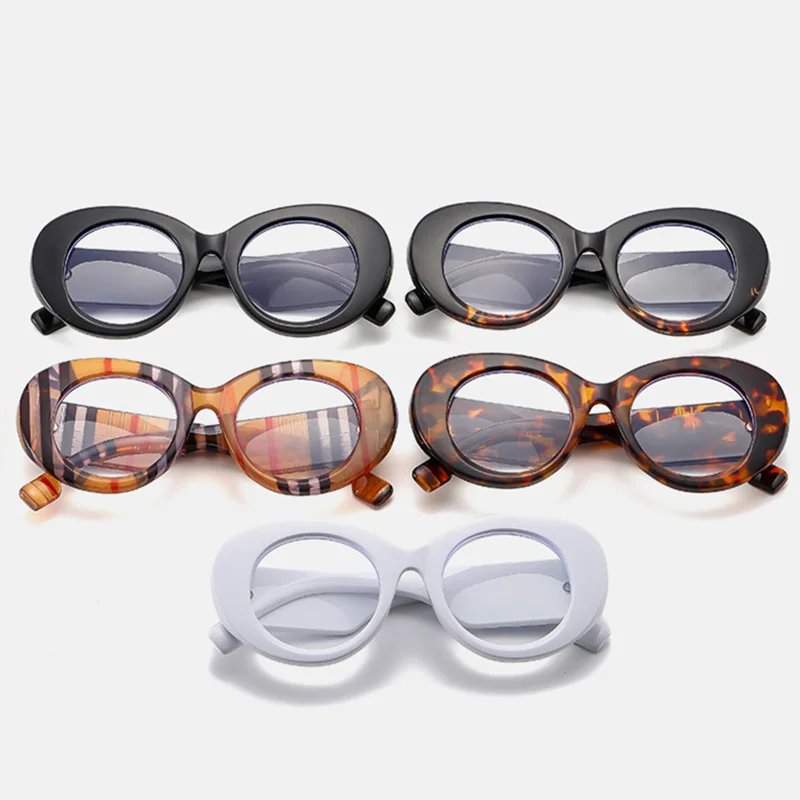 DL Glasses oval large frame eyeglasses wide arm black  blue light blocking glasses vintage women fashion spectacles