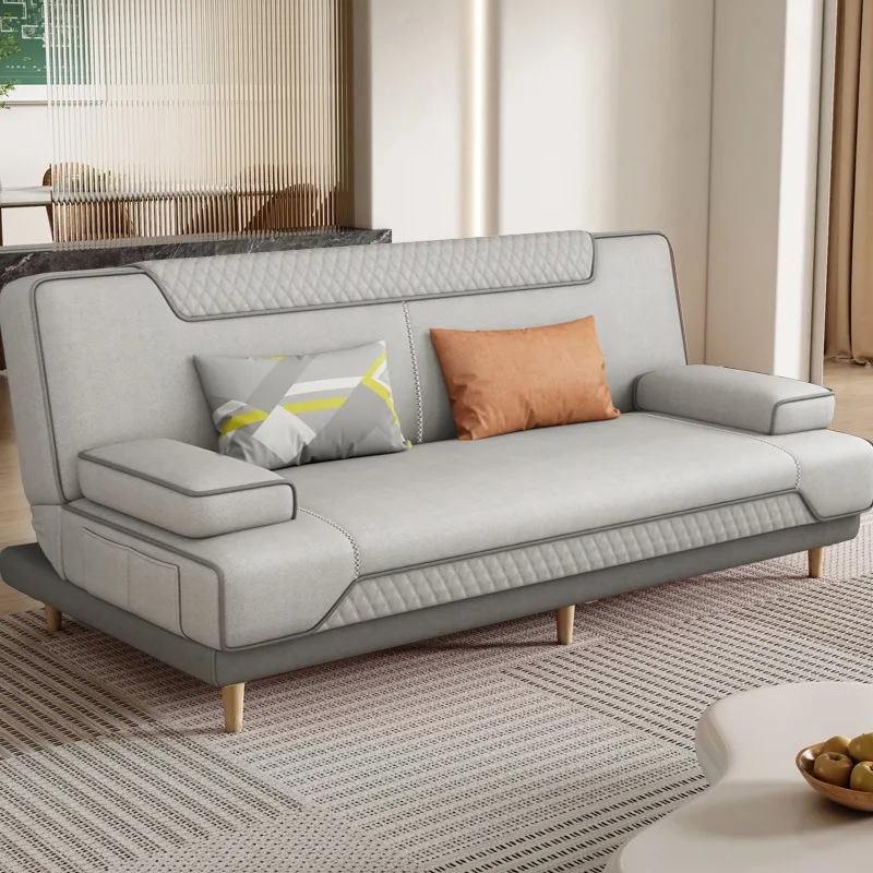 European Living Room Sofa Home Leisure Folding Couch for Living Room Furniture Modern Lazy Balcony Armrest Sofa Fabric Sleeper