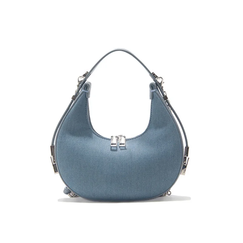 Manufacturer Guangzhou Leather Bag Australia Designer 2021 Half Moon Shoulder Chain Bag Pu Leather Large Hobo Bag