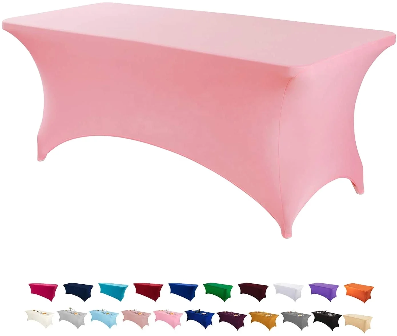 Danlouistex Spandex Tablecloths for 6 ft Rectangular Table Fitted Stretch Polyester Table Cover Lash Bed Cover Table Toppers