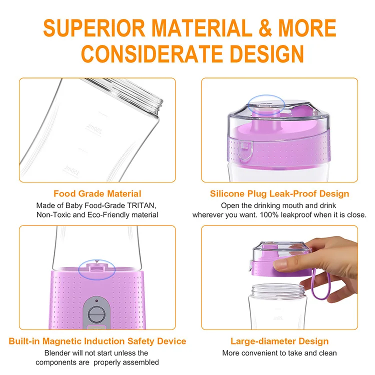 Handheld Outdoor food mixer fresh fruit  smoothie juicer cup mini portable blender