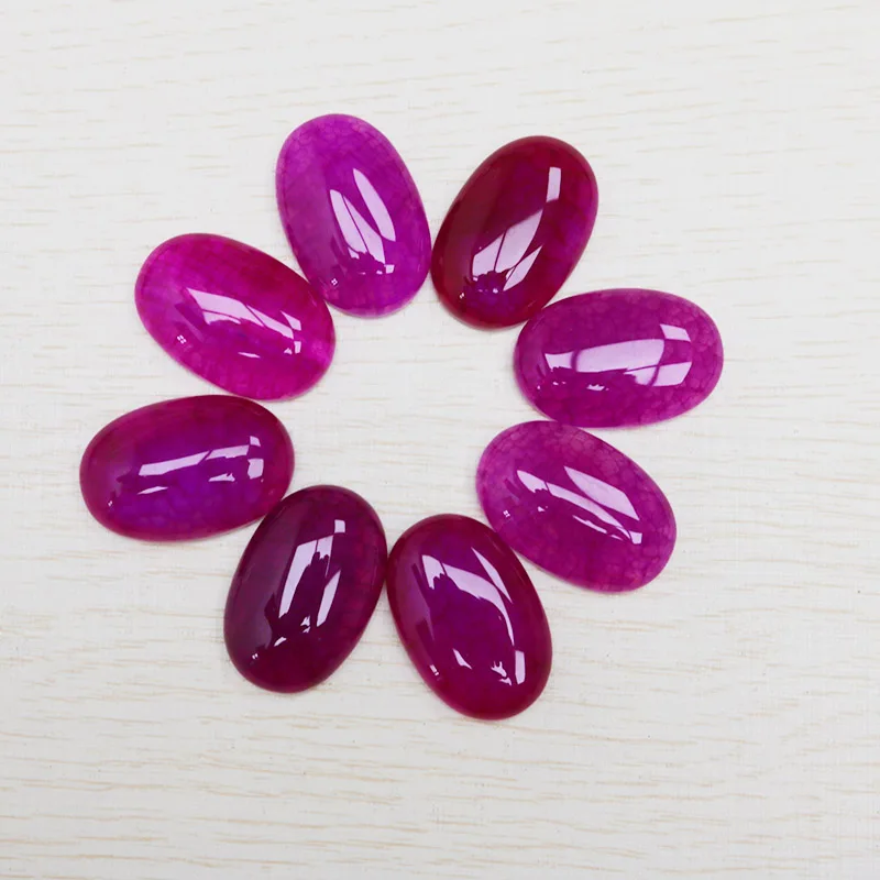 Natural Stone Flat Bead 20x30mm No Hole Dragon Veins Agates Oval CAB Cabochon Stone  for Jewelry Making Accessories