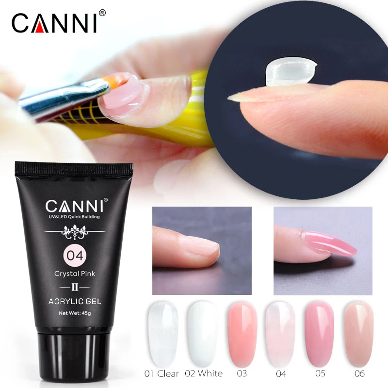 Новые товары для дизайна ногтей CANNI GEL 10 видов цветов 45 г удлиняемый светодиодный гель с прозрачным мягким покрытием