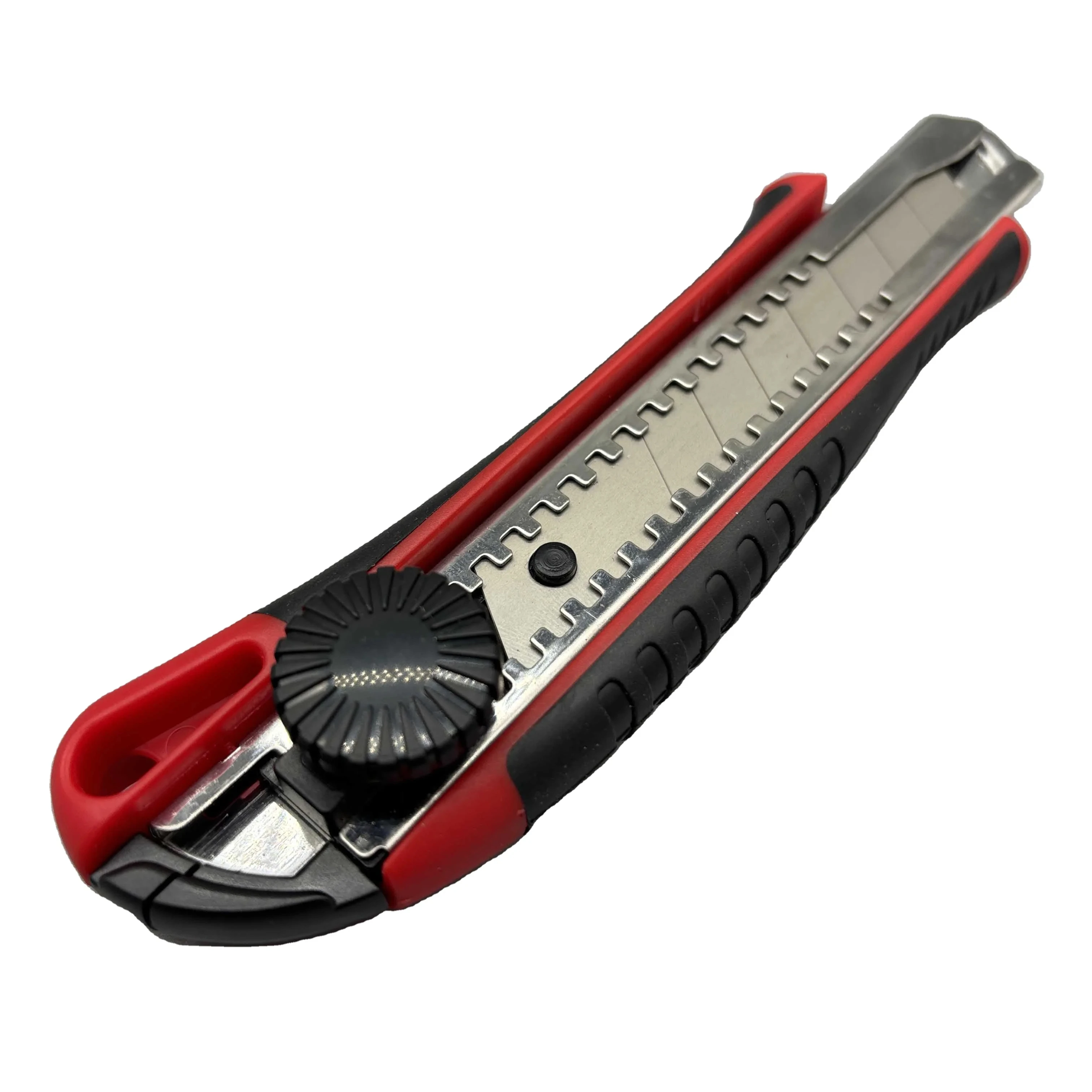 Custom Logo Color Rubber Red Utility Knife Box Cutter ABS Handle Steel Retractable Art Knife