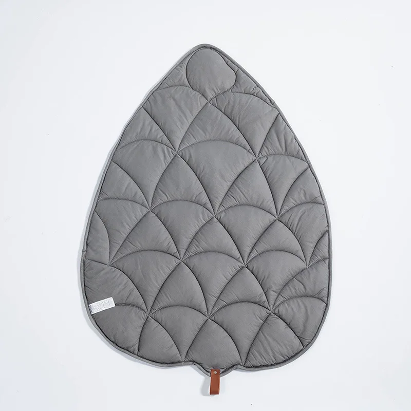 Baby Soft Crawling Playmat Reversible Folding Floor Cotton Mat Leaf Shapes Floor Playpen Mat for Girls and Boys