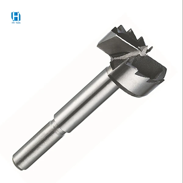 HK Round Shank 35mm Wood Boring Brocas Forstner Drill Bits with Saw Teeth for Woodworking