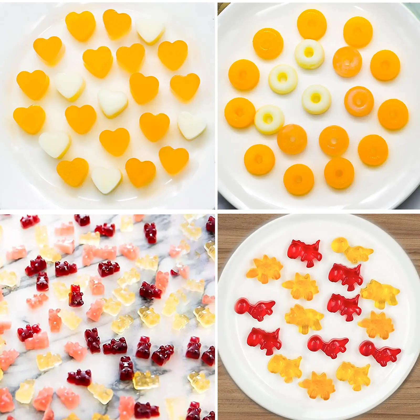 Hot Sale BPA Free Silicone Candy Molds Non-Stick Mini Dinosaur Donut Heart Shape Chocolate Ice Cube Tool for Cakes