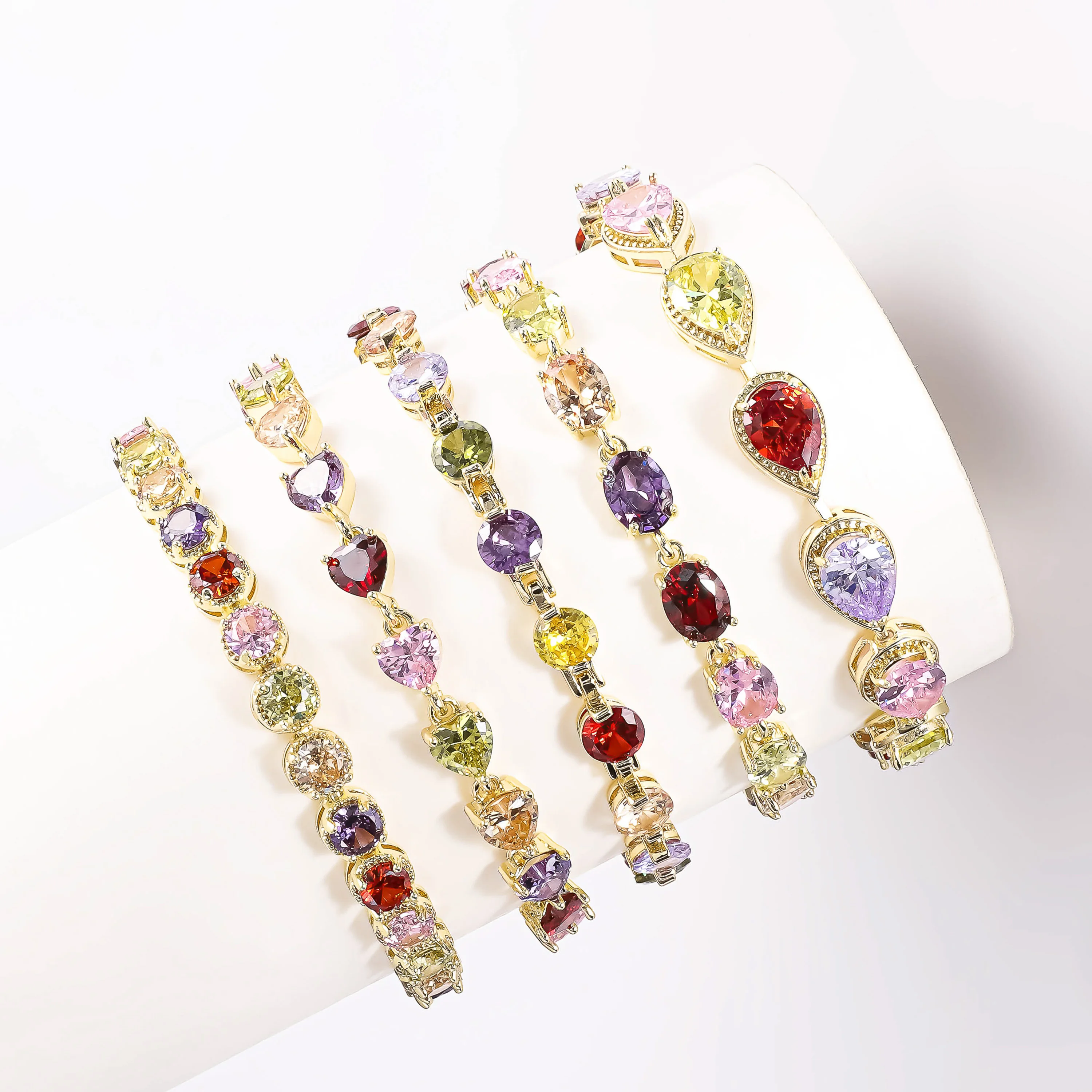 AAA Zircon Stone Gold Rhodium Plated Copper Classically Styled Parties Gifts Tennis Chain Cute Fashion Jewelry Women Bracelets