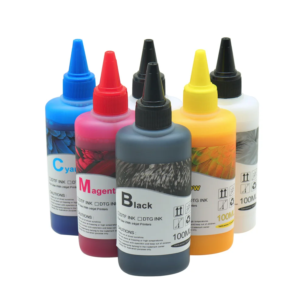 Цветные чернила DTF 100 мл C M Y K белый для пленочного принтера копировального станка принтеры Epson dtf