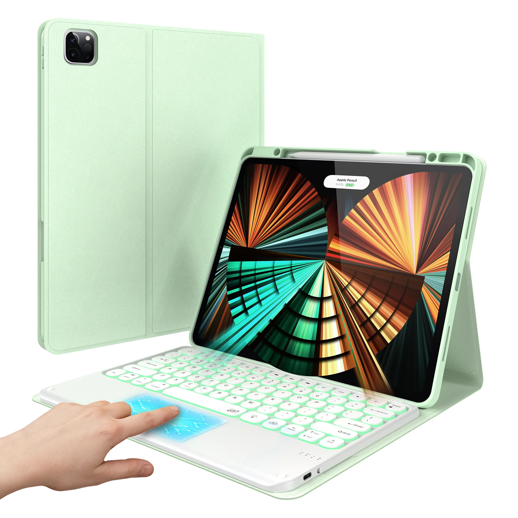 2021 2020 10 Color Backlight Wireless Keyboard Case for iPad Pro 12.9 Inch with Keyboard