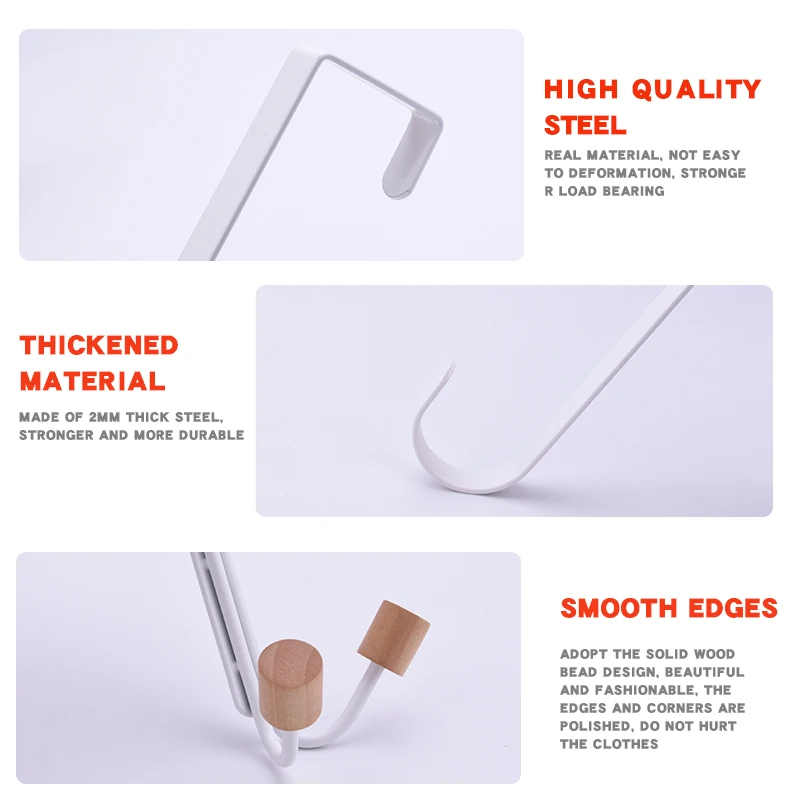 Wall-mounted Bathroom Metal Clothes Hook Over the Door Hat Hanger Back Door Hanging Hook